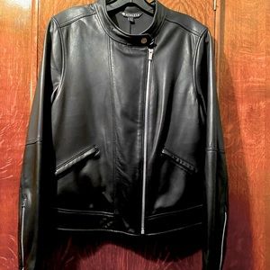 Athleta - Classic Leather Motorcycle Jacket…Excellent Condition-Size L